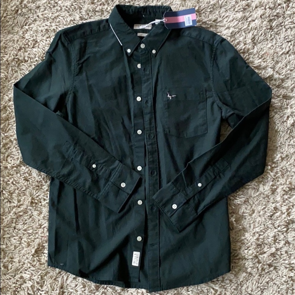 Jack Wills Forest Green Button Down